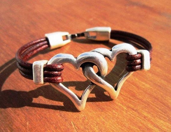 Leather & Silver Bracelets for Women • Matching Couple Bracelets • Custom bracelet Gift for women • Best Selling Items jewelry by Kekugi