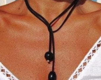 Best Selling Items Y Lariat obsidian onyx Necklace Gift for Her • Bohemian jewelry Necklaces for Women • Personalized Jewelry gifts