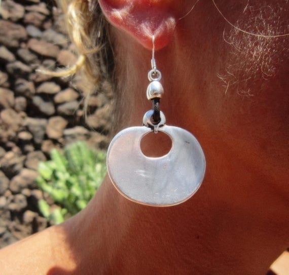 Gift for her hook sterling silver earrings dangle, statement drop beaded earrings. Personalized handmade jewelry, cute boho unique earrings.