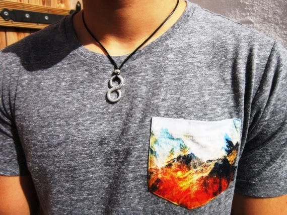 Silver Necklace for Men – Charm Necklace Custom Gift Mens Jewelry Gifts for Men Unique Handmade by Kekugi