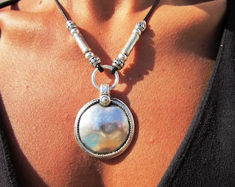 Custom Statement Silver Beaded Necklace with Pendant Charm • Custom Personalized  Necklaces for Women Jewelry • Top Sellers Gift for Her