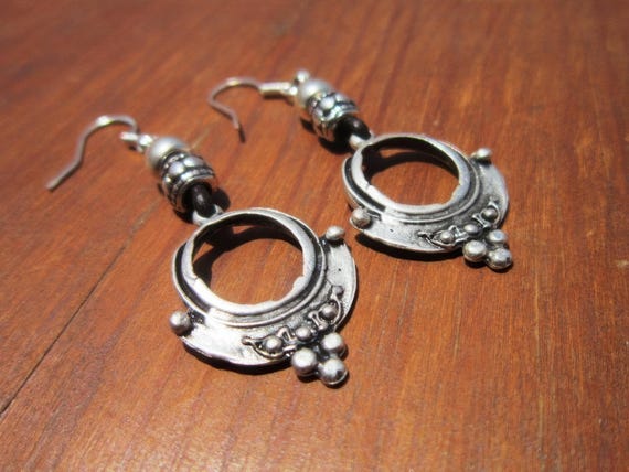 Gift for her hook sterling silver earrings dangle, statement drop beaded earrings. Personalized handmade jewelry, cute boho unique earrings.