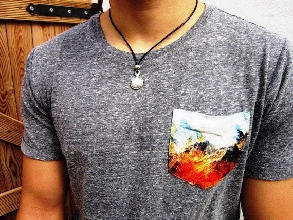 Silver Couples Necklace for Men – Charm Necklace Custom Gift Mens Jewelry Gifts for Men Unique Handmade by Kekugi