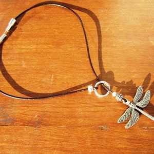 Y necklace beaded necklace, dragonfly necklaces for womens, dainty silver lariat necklace image 3