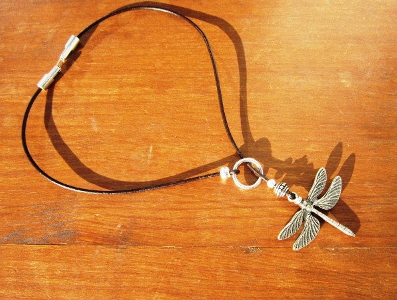 Y necklace beaded necklace, dragonfly necklaces for womens, dainty silver lariat necklace image 3