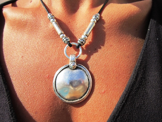 Custom Statement Silver Necklace • Beaded Couples Necklace Pendant Charm • Custom Personalized Jewelry • Best Selling Items Gift for Her