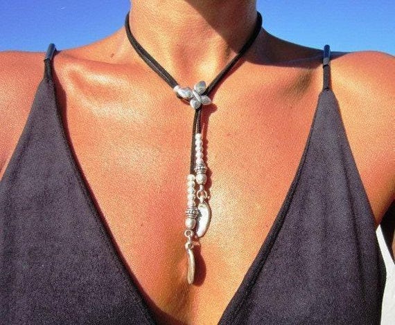 Couples Beaded Y Lariat Butterfly Necklace Charm • Bohemian Handmade Jewelry Necklaces for Women • Personalized Jewelry Gift for Her