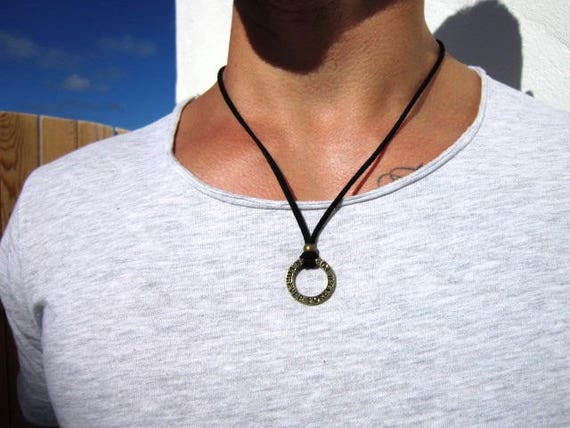 mens leather necklace pendant, best friend necklaces, gifts for men, mens necklace pendant, personalized gifts for men