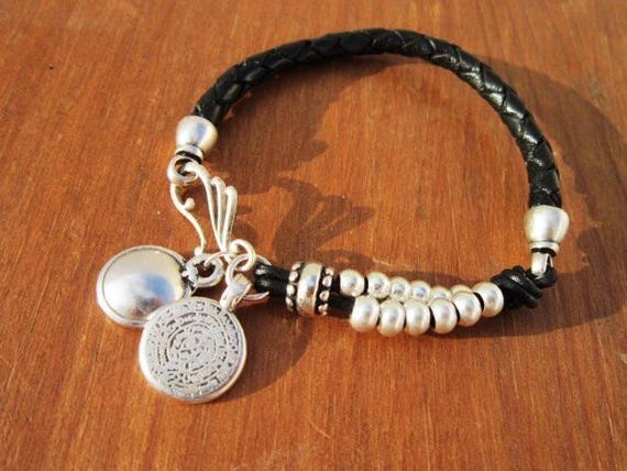Custom Charm Silver Beaded Bracelet • Bohemian Handmade Jewelry • Personalized Custom jewelry Gift for Her & Birthday Gift by kekugi