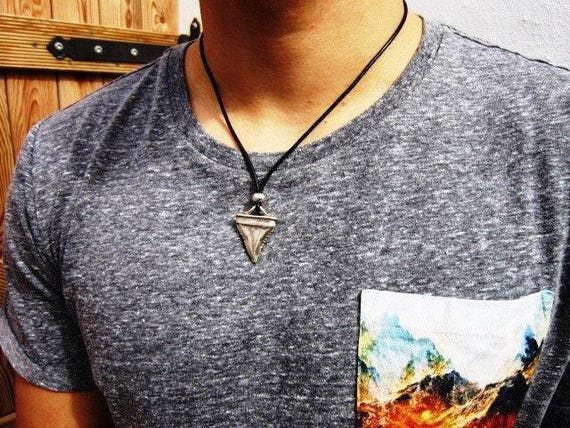 Mens Couples Necklace Leather Pendant Necklace – Handmade Jewelry Gift for Him Personalized Jewelry by Kekugi