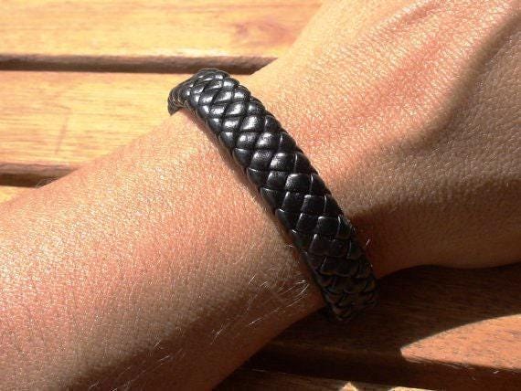 Personalized Leather & Silver Beaded Bracelet Gifts for Men • Handmade Mens Jewelry • Birthday Gift or Custom Jewelry Gift for Him by Kekugi