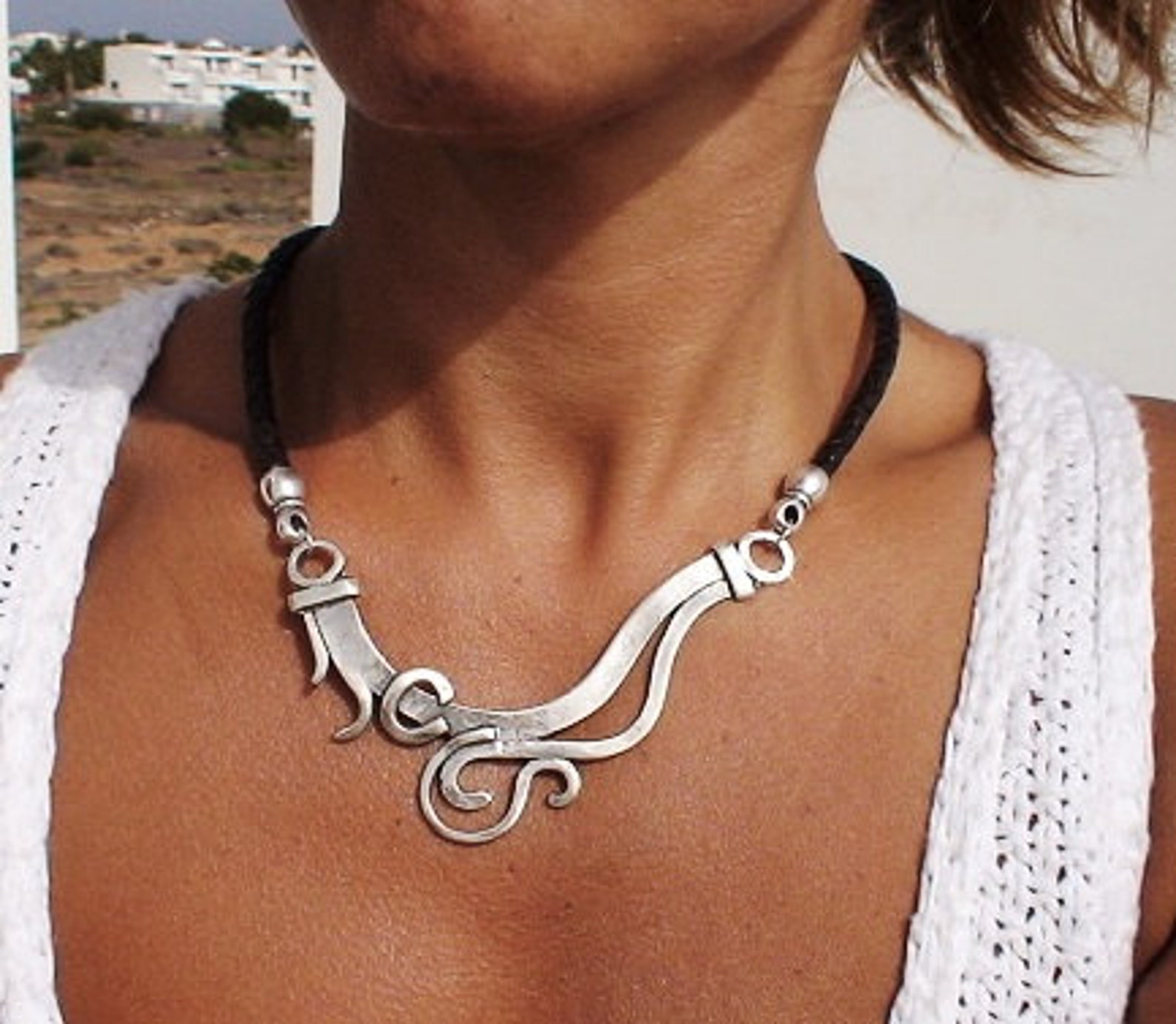 Asymmetrical Necklace, Asymmetric Jewelry, Choker Necklace, Women