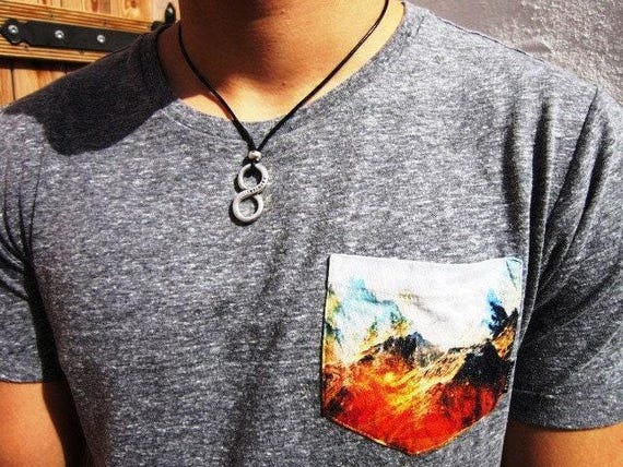 Silver Necklace for Men – Charm Necklace Custom Gift Mens Jewelry Gifts for Men Unique Handmade by Kekugi