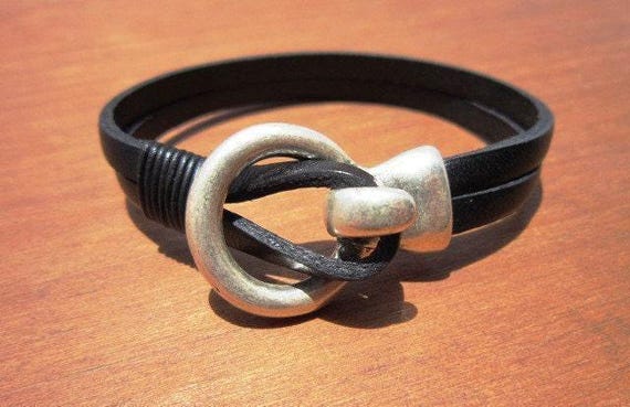 Personalized Leather & Silver Beaded Bracelet Gifts for Men • Handmade Mens Jewelry • Birthday Gift or Custom Jewelry Gift for Him by Kekugi
