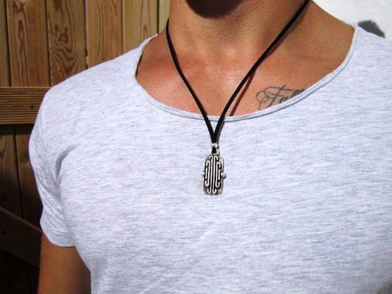 Silver Necklace for Men – Charm Necklace Custom Gift Mens Jewelry Gifts for Men Unique Handmade by Kekugi