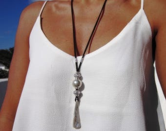 long necklace, pendant necklace, bohemian jewelry, sterling silver, silver necklaces, necklaces for women, womens necklace, sterling silver