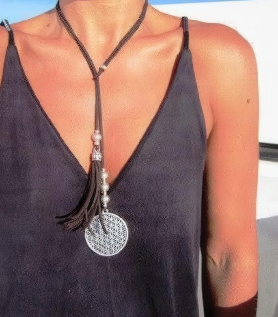 Handmade Couples tree of life Necklace • Y lariat Necklace Customized • Personalized Bohemian Jewelry Gift for Her • Birthday Gift for mom