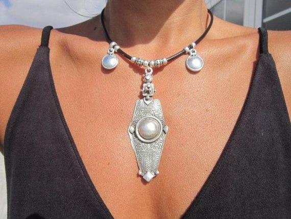 Silver Beaded Necklace with Charm • Bohemian Handmade jewelry • Necklaces for Women • Personalized Jewelry Gift for Her Best Selling Items
