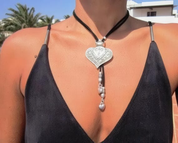 Y lariat Necklace Heart charm Couples Necklace • Beaded Necklaces for Women • Personalized Jewelry Gifts Best selling items • Gift for Her