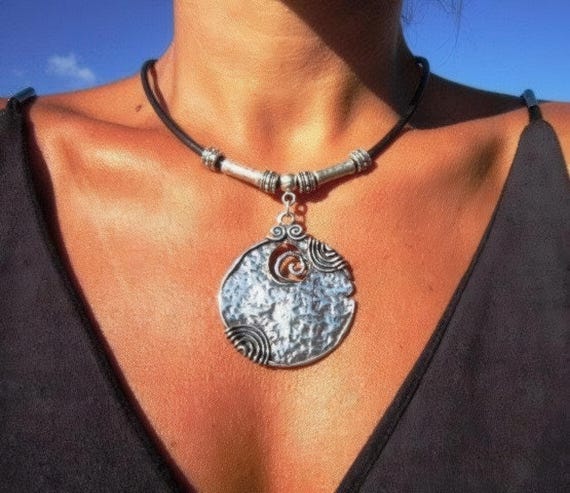 Custom Statement Silver Necklace • Beaded Couples Necklace Pendant Charm • Custom Personalized Jewelry • Best Selling Items Gift for Her