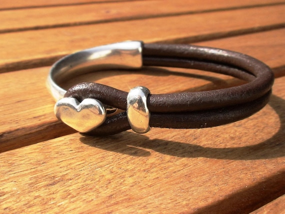 Matching Couple Bracelets Gift for Her • Leather & Silver Charm Beaded Bracelet • Bohemian Handmade Jewelry • Best Selling Items