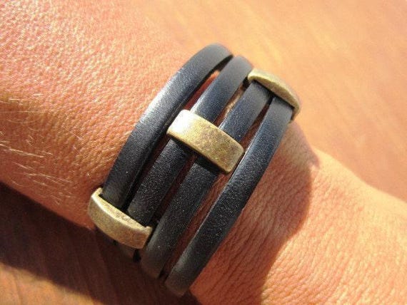 Personalized Leather Beaded Bracelet Gifts for Men • Handmade Mens Jewelry • Birthday Gift or Custom Jewelry Gift for Him by Kekugi