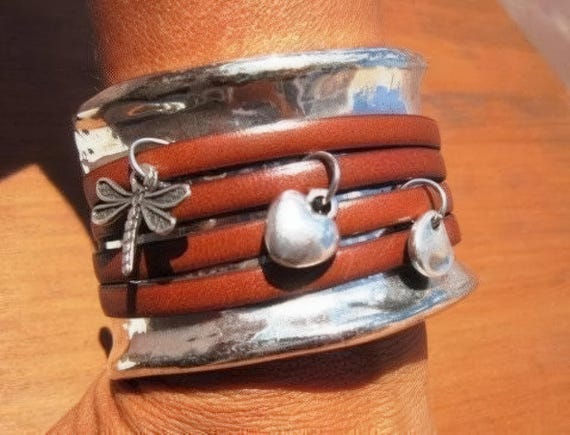 Leather & Silver Bracelets for Women • Matching Couple Bracelets • Custom bracelet Gift for women • Best Selling Items jewelry by Kekugi