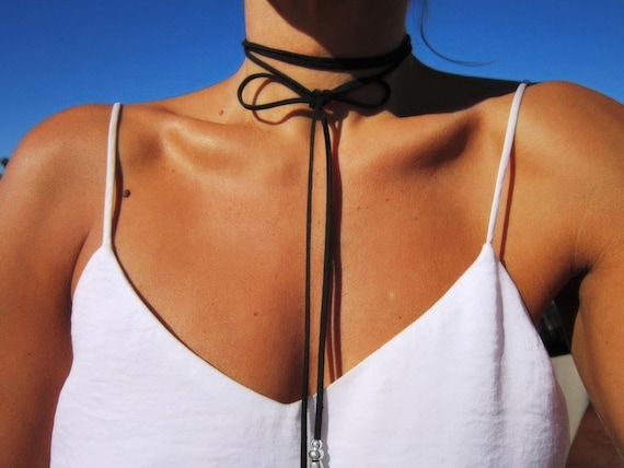 wrap necklace, wrap choker, choker necklace, leather choker, beaded choker, bohemian necklace, Boho jewelry, bohemian jewelry, hippy jewelry