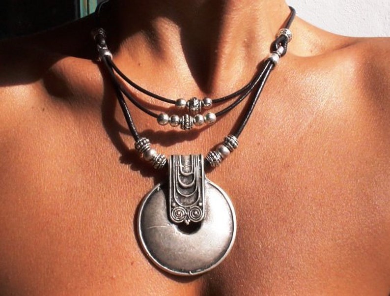 Boho jewelry, bohemian jewelry, hippy jewelry, bohemian necklaces, boho necklace, silver jewelry, fashion jewelry, ethnic jewelry, boho chic image 1