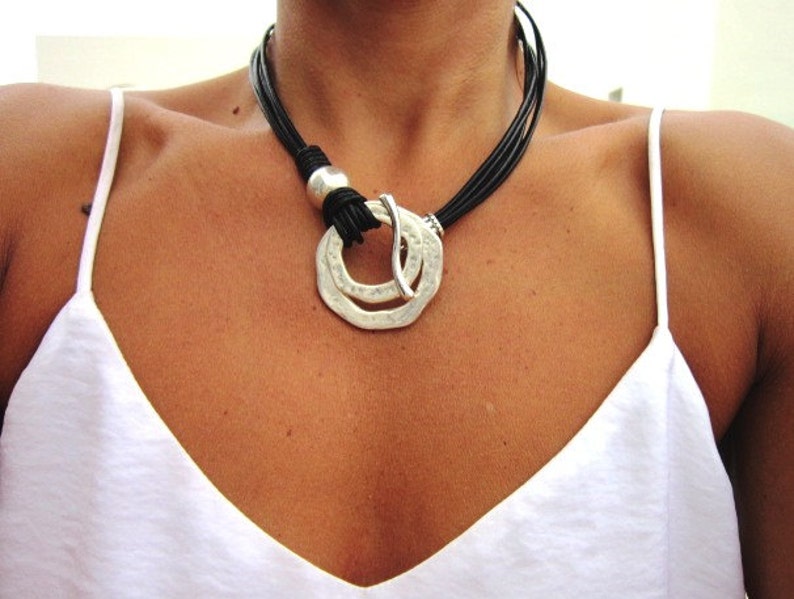 collares para las mujeres, collar de la eternidad, collar del anillo, joyería de plata, joyería de etsy, collar de plata de ley, collares de las mujeres imagen 1