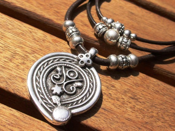 Layered Statement Silver Beaded Necklace with charm • Couples Necklace with Charm • Handmade Personalized Jewelry Gift for Her by Kekugi