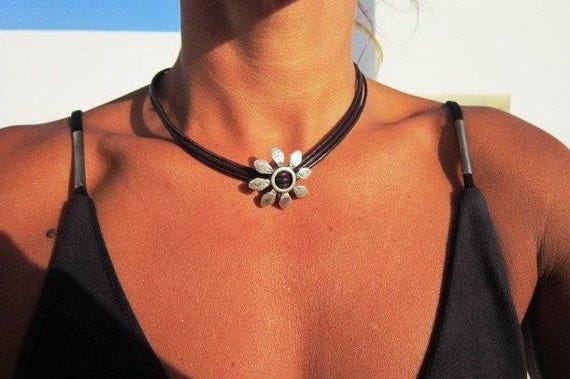 Statement Pendant Charm Daisy Necklace • Silver Beaded Necklaces for Women • Handmade Personalized Jewelry Best selling items Gifts