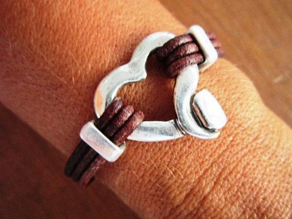 Matching Couple Bracelets Gift for Her • Leather & Silver Charm Beaded Bracelet • Bohemian Handmade Jewelry • Best Selling Items