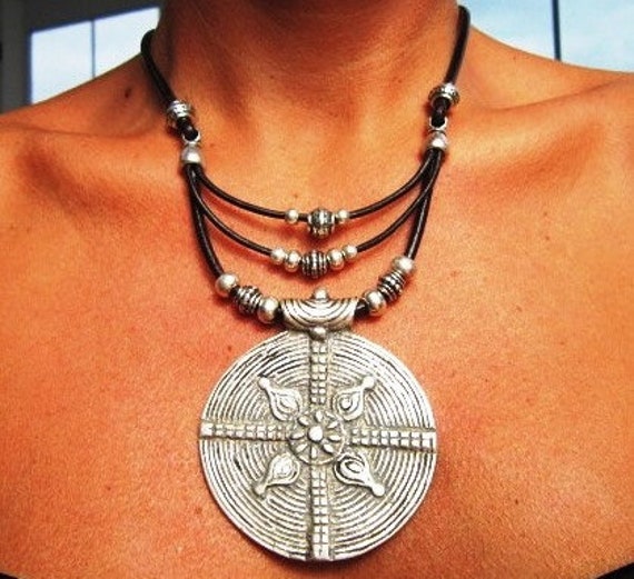 Statement Pendant Charm Necklace • Silver Beaded Necklaces for Women • Handmade Personalized Jewelry Best selling items Gifts