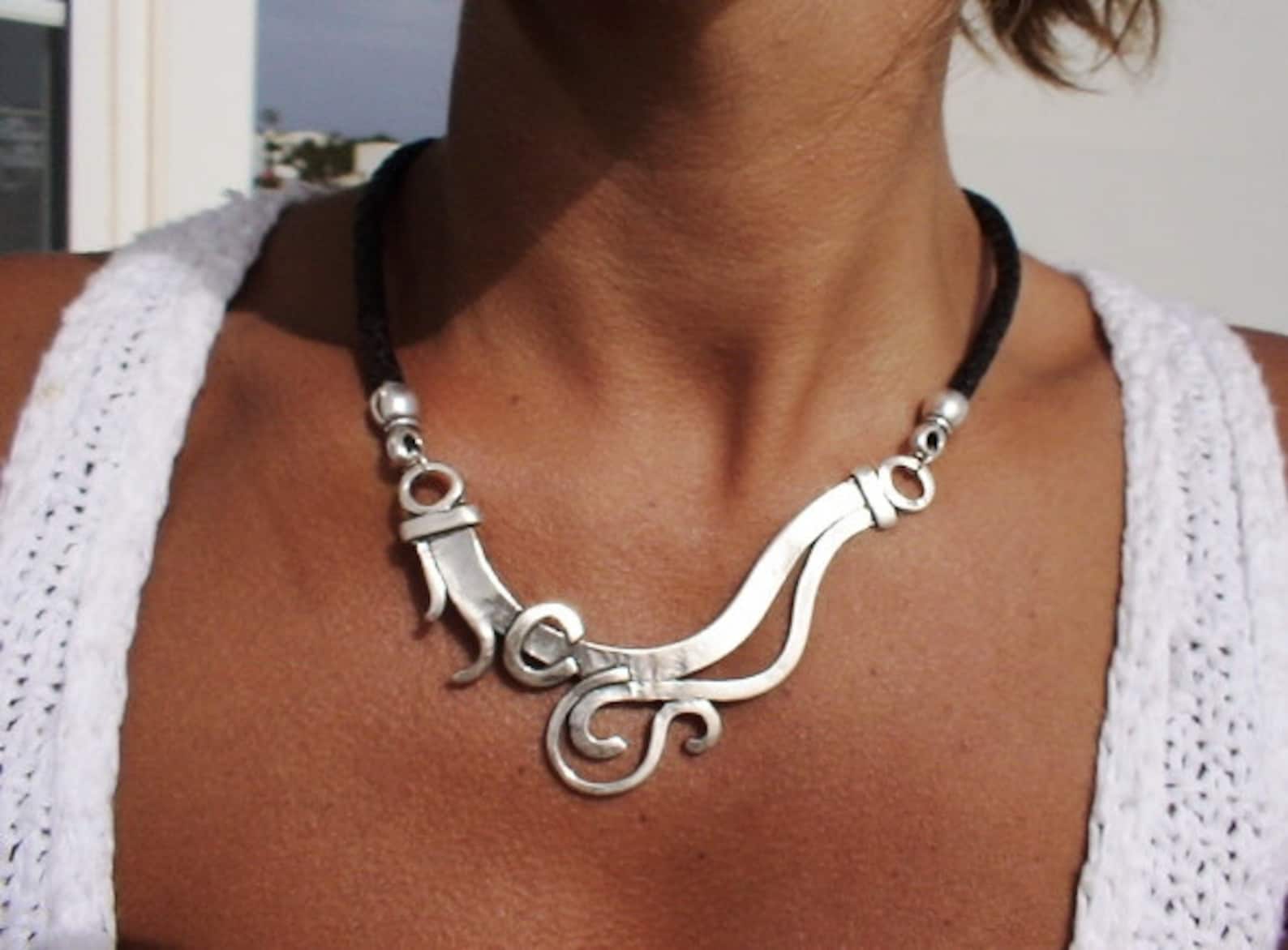 Asymmetrical Necklace, Asymmetric Jewelry, Choker Necklace, Women