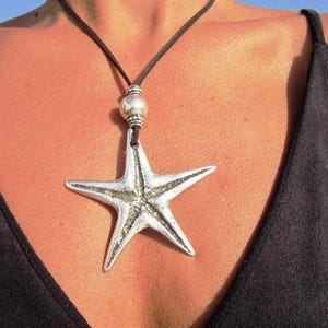 Custom Statement Silver Beaded Necklace with Star Pendant Charm Couples necklace • Best selling items Personalized Jewelry • Gift for Her