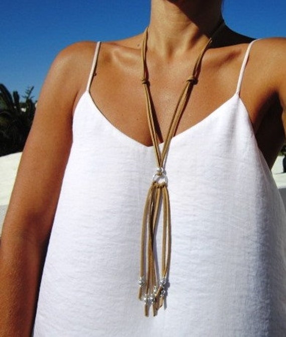 long leather tassel necklace, bohemian tassel necklaces, boho necklace jewelry with tassel