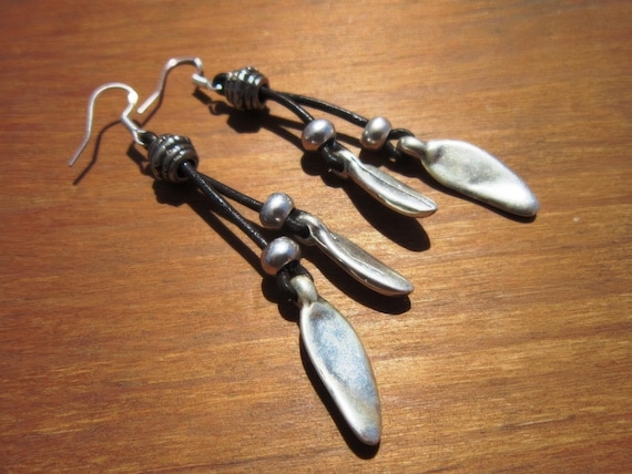 Sterling Silver hook earrings dangle • Beaded Drop Boho Earrings • Dainty Cute Handmade jewelry Gift for Her by kekugi