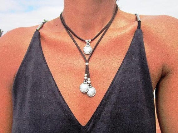 Custom Beaded Necklace with Silver Charm • Bohemian Handmade Personalized Jewelry • Best selling items birthday or anniversary Gift for her