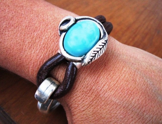 turquoise bracelet, turquoise jewelry, costume jewelry, womens bracelets, silver bracelet, silver jewelry, leather bracelet, fashion jewelry