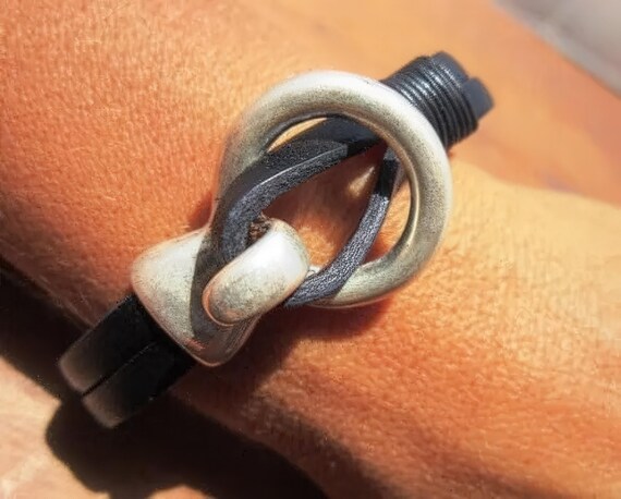 Personalized Leather & Silver Beaded Bracelet Gifts for Men • Handmade Mens Jewelry • Birthday Gift or Custom Jewelry Gift for Him by Kekugi