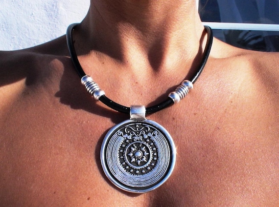 Custom Statement Silver Necklace • Beaded Couples Necklace Pendant Charm • Custom Personalized Jewelry • Best Selling Items Gift for Her