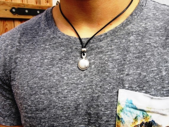 Silver Couples Necklace for Men – Charm Necklace Custom Gift Mens Jewelry Gifts for Men Unique Handmade by Kekugi