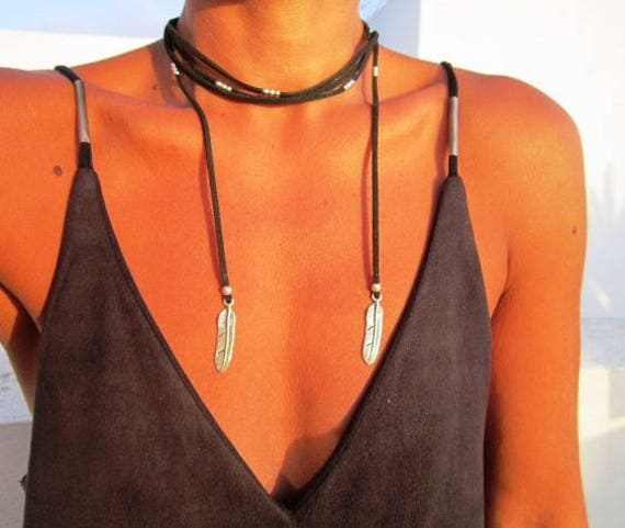 Choker necklace, wrap necklace, choker, Boho jewelry, bohemian jewelry, bohemian necklaces, boho necklaces, minimalist jewelry