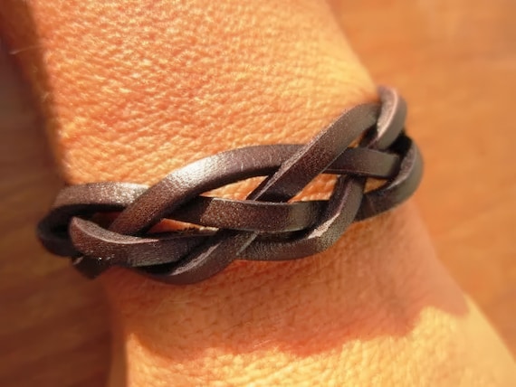 Personalized Leather & Silver Beaded Bracelet Gifts for Men • Handmade Mens Jewelry • Birthday Gift or Custom Jewelry Gift for Him by Kekugi