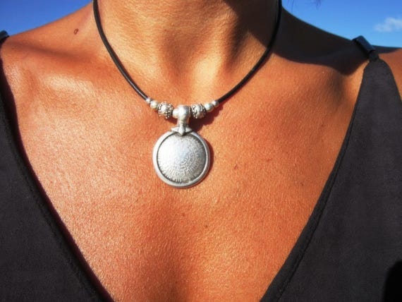 Boho Luxe Pendant Necklace for Women • Everyday Simple Leather Necklace for Women • Personalized Bohemian Jewelry Gift for Her by Kekugi