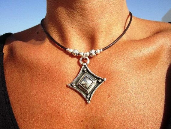 Silver Beaded Necklace with Charm • Bohemian Handmade jewelry • Necklaces for Women • Personalized Jewelry Gift for Her Best selling items