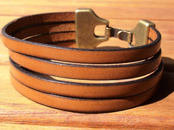 brass Leather mens bracelet, friendship couples bracelet, men cuff bracelet, handmade silver mens jewelry, unique gifts for men