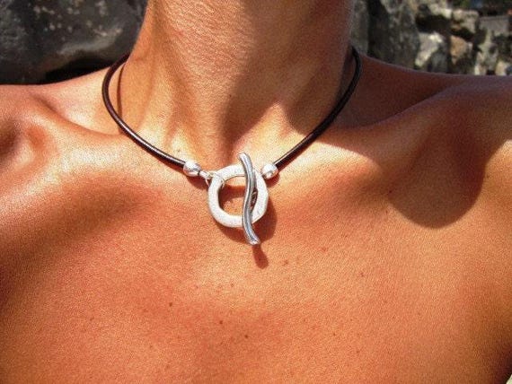 Silver Beaded Ring customized Necklace gift for her • Bohemian Handmade jewelry • Necklaces for Women • Personalized Jewelry Gifts by Kekugi