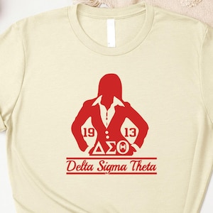 Delta Sigma Theta Sorority Shirt, 1913 Howard University Tee, Crimson Cream Greek Apparel, DST Lady Fortitude Gift Clothing for Women
